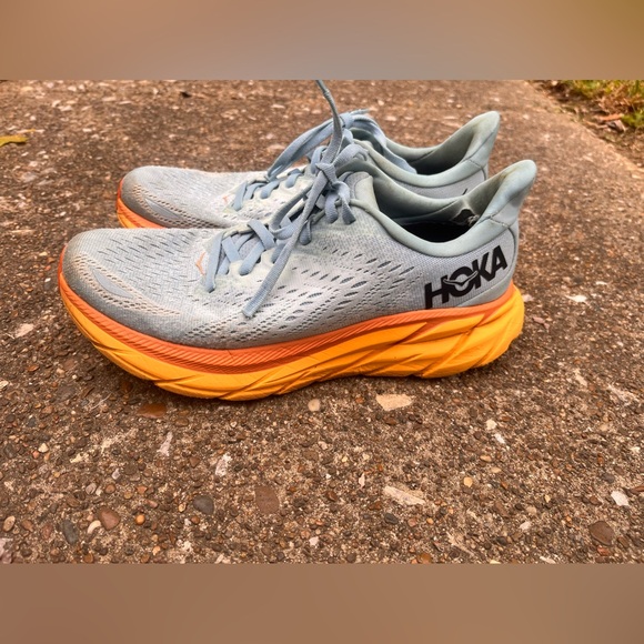 Hoka Shoes - Hoka Women's Athletic Shoes - Light Blue and Orange